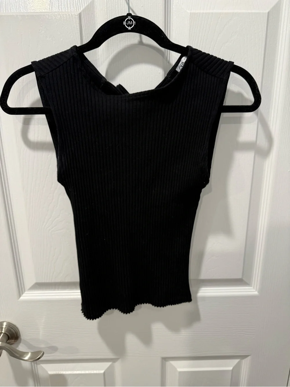 Zara Sleeveless Ribbed Knit Tank Top - Black